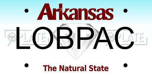 LOBPAC Arkansas License Plate