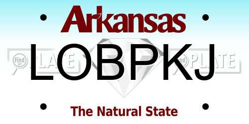 LOBPKJ Arkansas License Plate