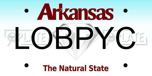 LOBPYC Arkansas License Plate