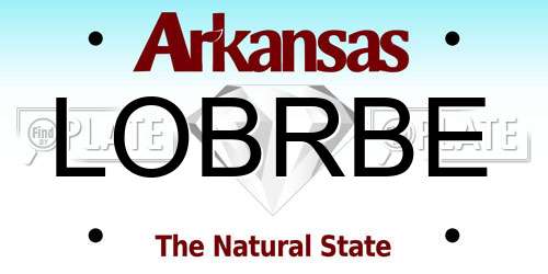 LOBRBE Arkansas License Plate