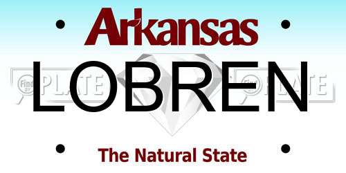 LOBREN Arkansas License Plate