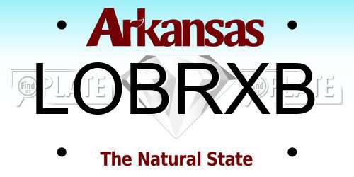 LOBRXB Arkansas License Plate