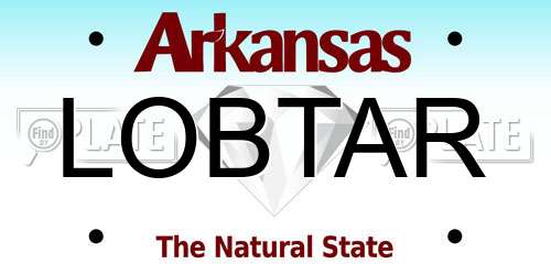 LOBTAR Arkansas License Plate