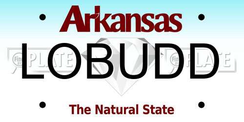 LOBUDD Arkansas License Plate