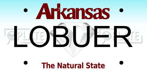 LOBUER Arkansas License Plate