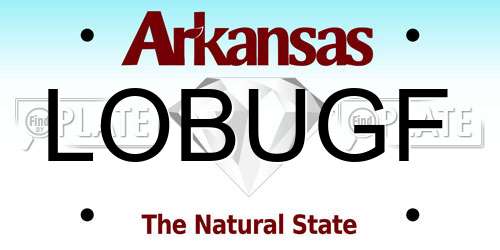 LOBUGF Arkansas License Plate