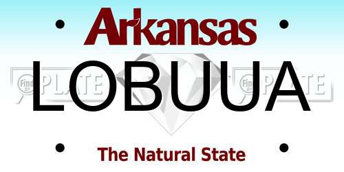 LOBUUA Arkansas License Plate