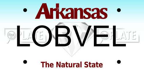 LOBVEL Arkansas License Plate