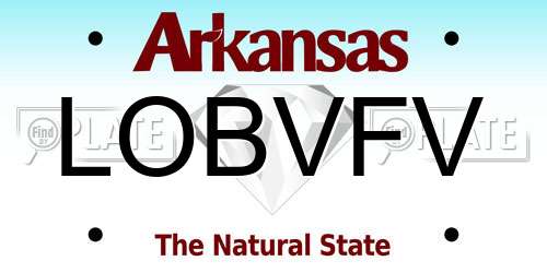 LOBVFV Arkansas License Plate