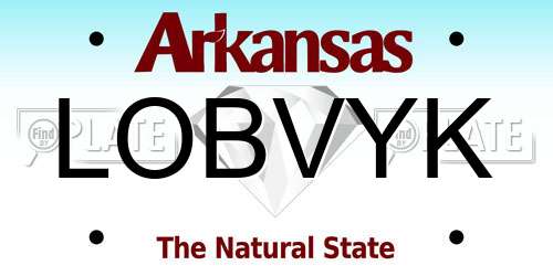 LOBVYK Arkansas License Plate
