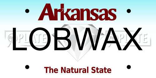 LOBWAX Arkansas License Plate