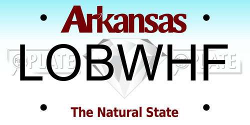 LOBWHF Arkansas License Plate