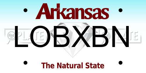 LOBXBN Arkansas License Plate