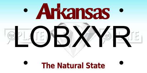 LOBXYR Arkansas License Plate