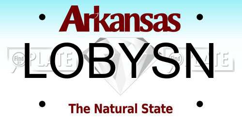 LOBYSN Arkansas License Plate