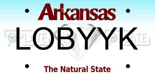 LOBYYK Arkansas License Plate