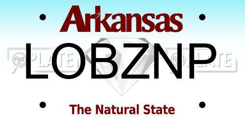 LOBZNP Arkansas License Plate