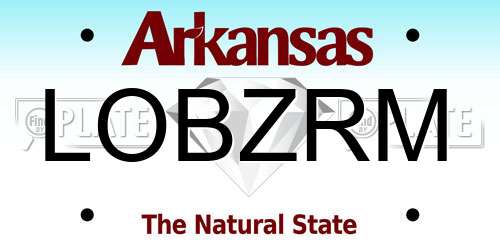 LOBZRM Arkansas License Plate