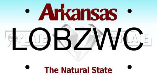 LOBZWC Arkansas License Plate