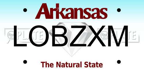 LOBZXM Arkansas License Plate