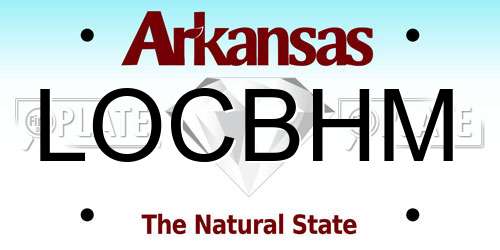 LOCBHM Arkansas License Plate