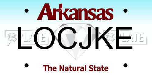 LOCJKE Arkansas License Plate