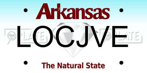 LOCJVE Arkansas License Plate