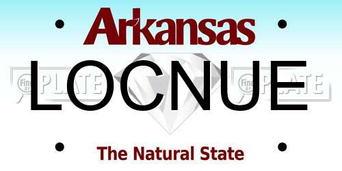 LOCNUE Arkansas License Plate