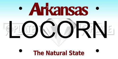 LOCORN Arkansas License Plate