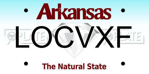 LOCVXF Arkansas License Plate