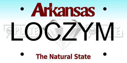 LOCZYM Arkansas License Plate