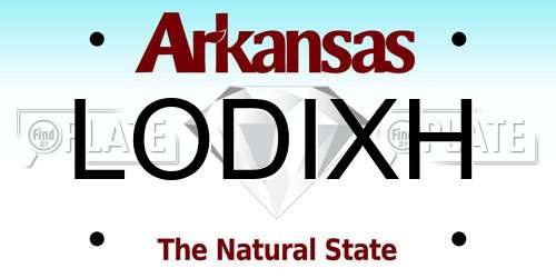 LODIXH Arkansas License Plate