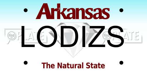 LODIZS Arkansas License Plate