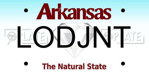 LODJNT Arkansas License Plate