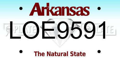 LOE9591 Arkansas License Plate
