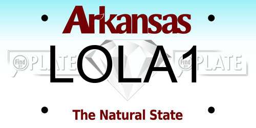 LOLA1 Arkansas License Plate