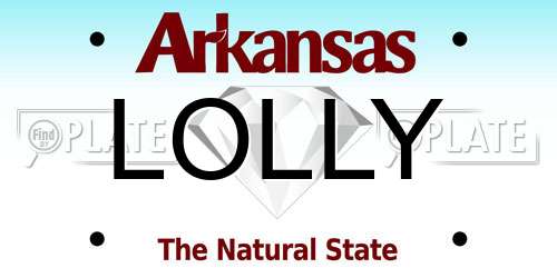LOLLY Arkansas License Plate