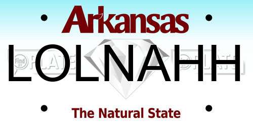 LOLNAHH Arkansas License Plate