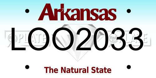LOO2033 Arkansas License Plate