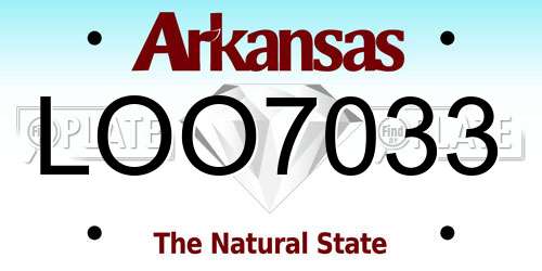LOO7033 Arkansas License Plate