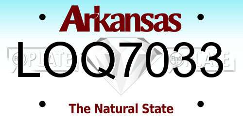 LOQ7033 Arkansas License Plate