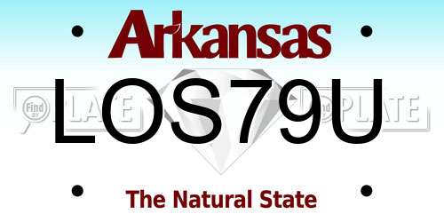 LOS79U Arkansas License Plate