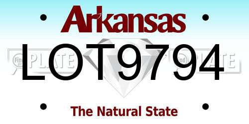 LOT9794 Arkansas License Plate