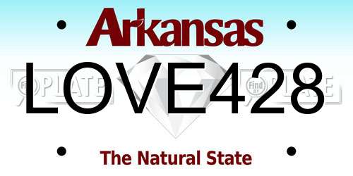 LOVE428 Arkansas License Plate