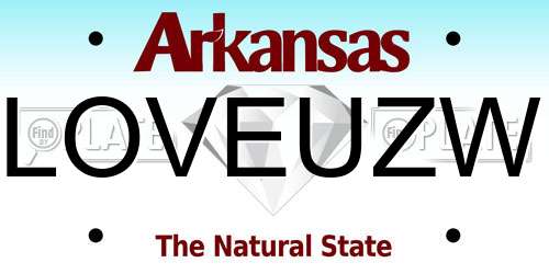 LOVEUZW Arkansas License Plate