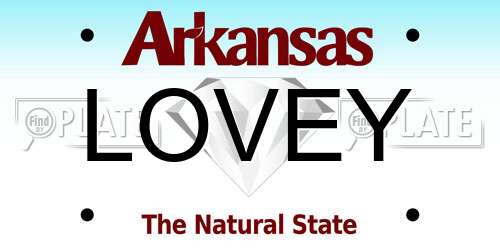 LOVEY Arkansas License Plate