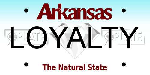 LOYALTY Arkansas License Plate