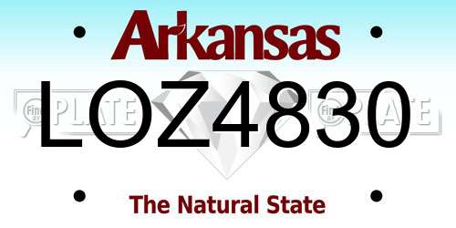 LOZ4830 Arkansas License Plate
