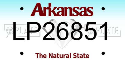 LP26851 Arkansas License Plate