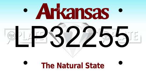 LP32255 Arkansas License Plate